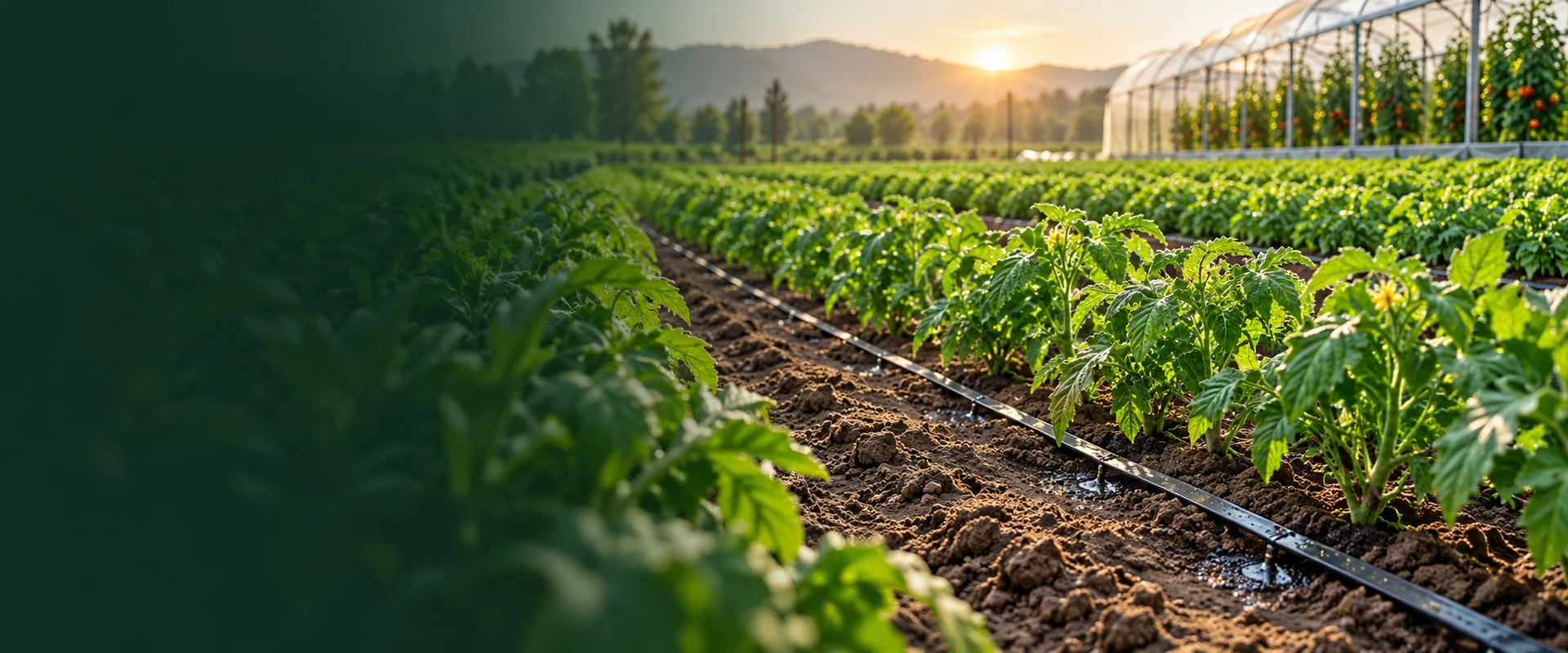 Illustrative drip irrigation in vegetable crops